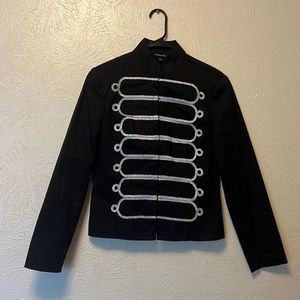 Metrostyle Womens Black Collared Blazer Jacket With Silver Details Size 6